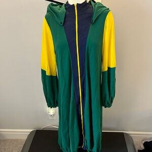 Retro 90s style Colorful Hooded Long Jacket ZARA